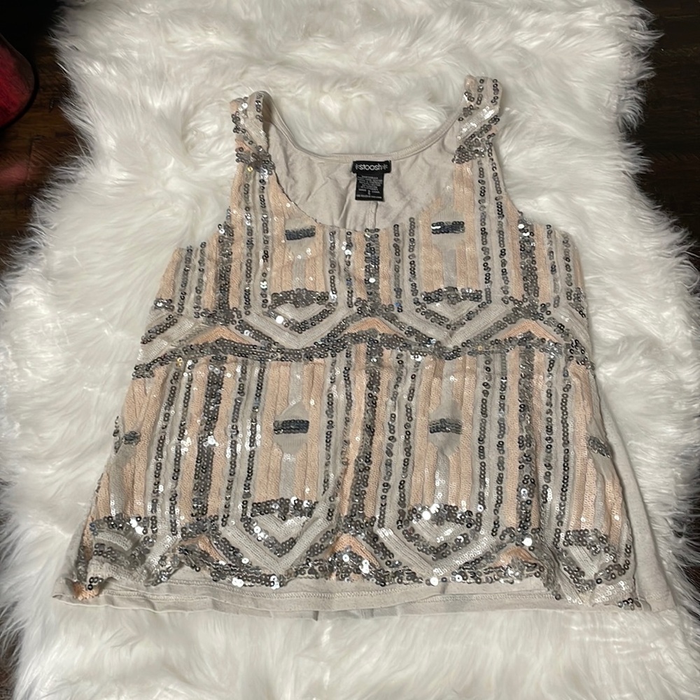 Women’s Sequin Cropped Tank - size S